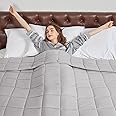 CYMULA Weighted Blanket for Adults 20lbs 60"x 80" Queen Size Light Grey Weighted Blankets for 180-220 lb