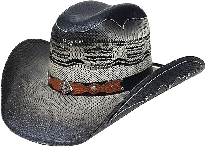 grey straw cowboy hat