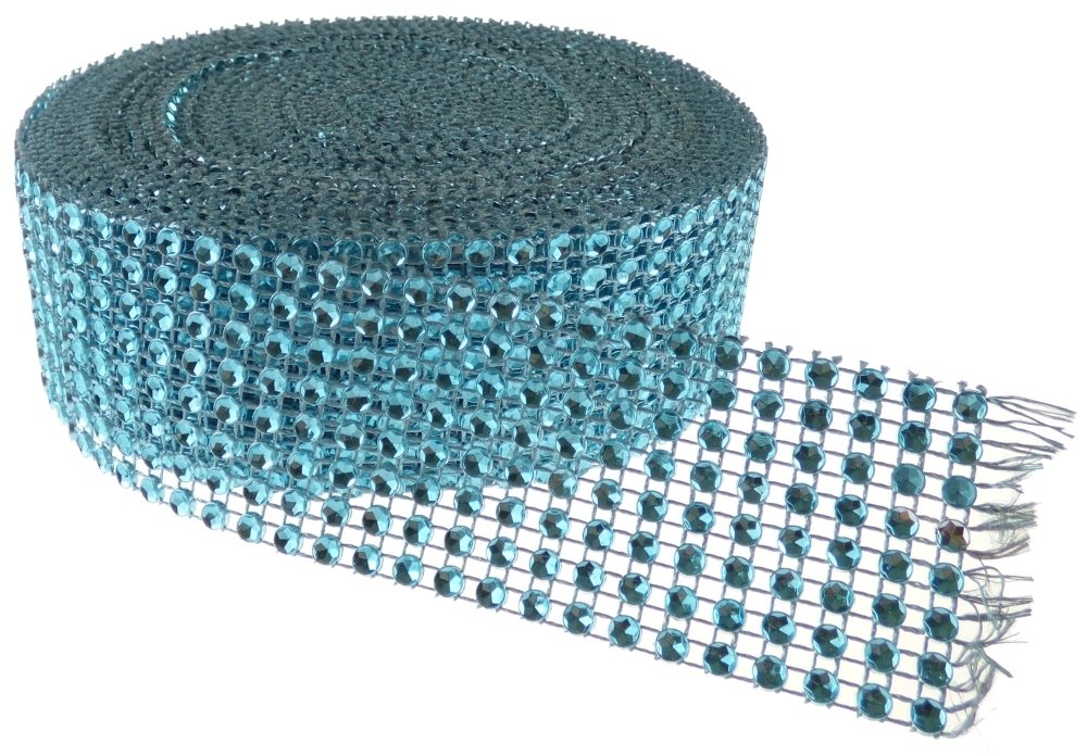 Personal Impressions Diamante Effect Ribbon Roll, Turquoise, 10 yd