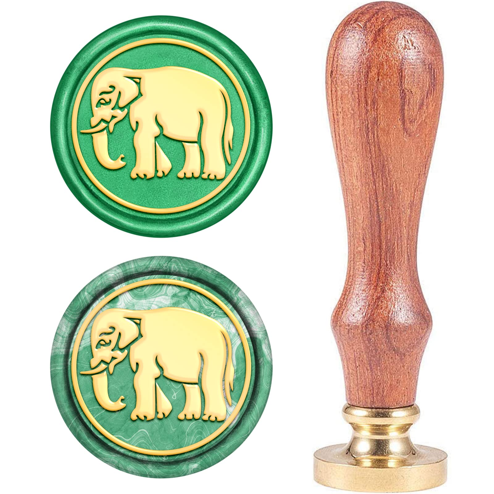 CRASPIRE Wax Seal Stamp, Vintage Wax Sealing Stamps Elephant Retro Wood Stamp Removable Brass Head 25mm for Wedding Envelopes Invitations Embellishment Bottle Decoration Gift Packing