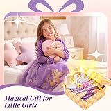 MELAND Princess Costume for Girls Purple Dress with Crown Wand Gloves (3-10) view 7