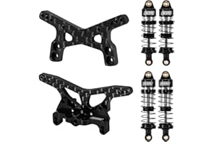 INJORA Carbon Shock Towers with Mount and Aluminum Oil Shocks for Buggy Losi Micro-B/Micro-T