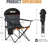 OVERMONT 150kg Folding Camping Chair with Cup Holder High Back Garden Chair view 2