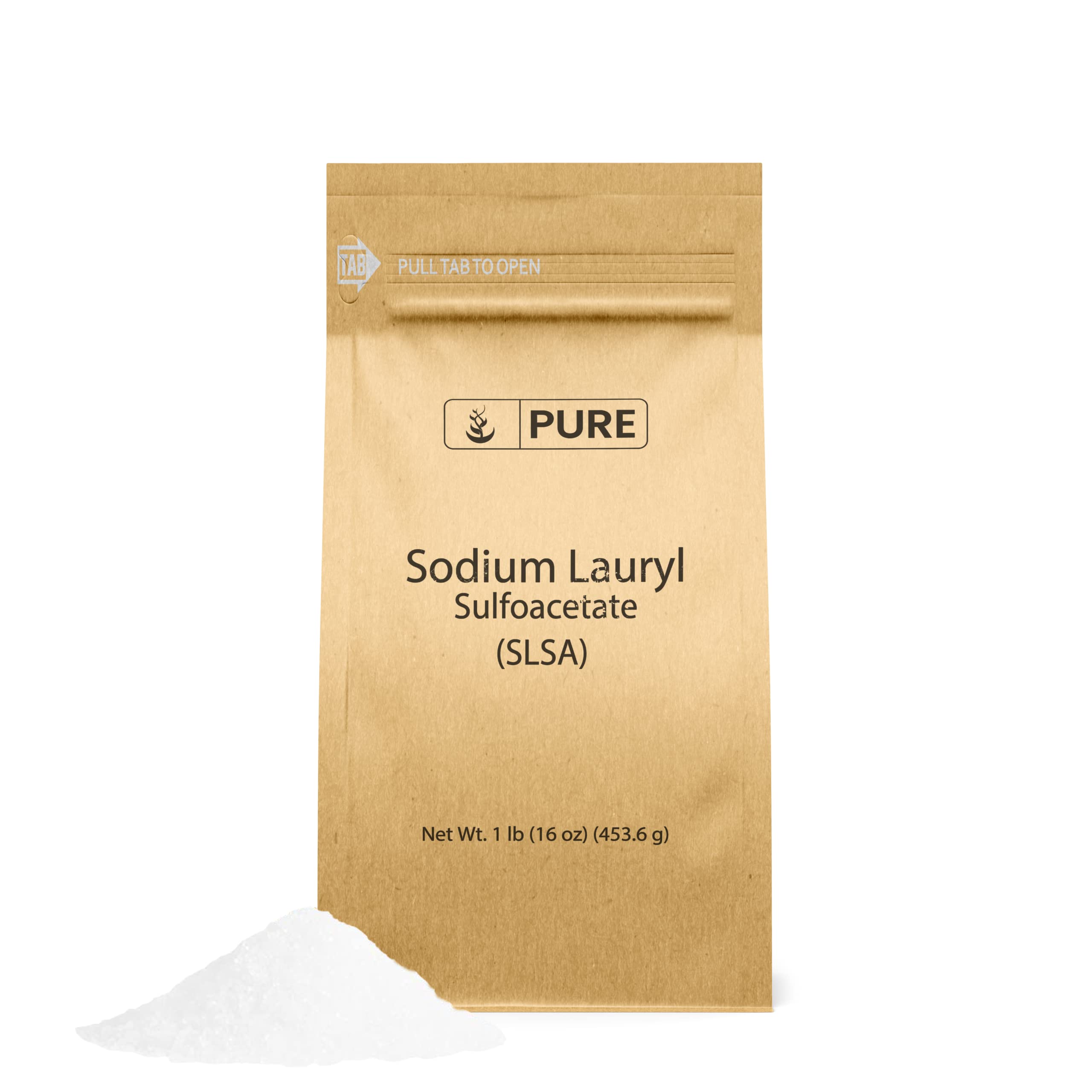 PURE ORIGINAL INGREDIENTS Sodium Lauryl Sulfoacetate (SLSA) (1 lb) Long Lasting Foam & Bubbles, Gentle on Skin
