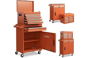 ERGOMASTER Tool Chest Heavy Duty Rolling Tool Box with Cabinet 5-Drawer for Lockable & Removable Cabinet for Garage and Works