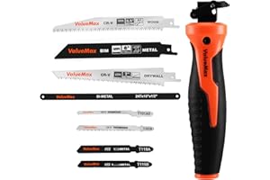 Valuemax 8-In-1 Multi-Blades Hand Saw, Quick-Change Mechanism Hacksaws with TPR Handle, Drywall/Jab/Pumpkin Carving Saw, CRV & Bimetal Blades, Handsaws for Wood, Metal, Plastic and Plywood