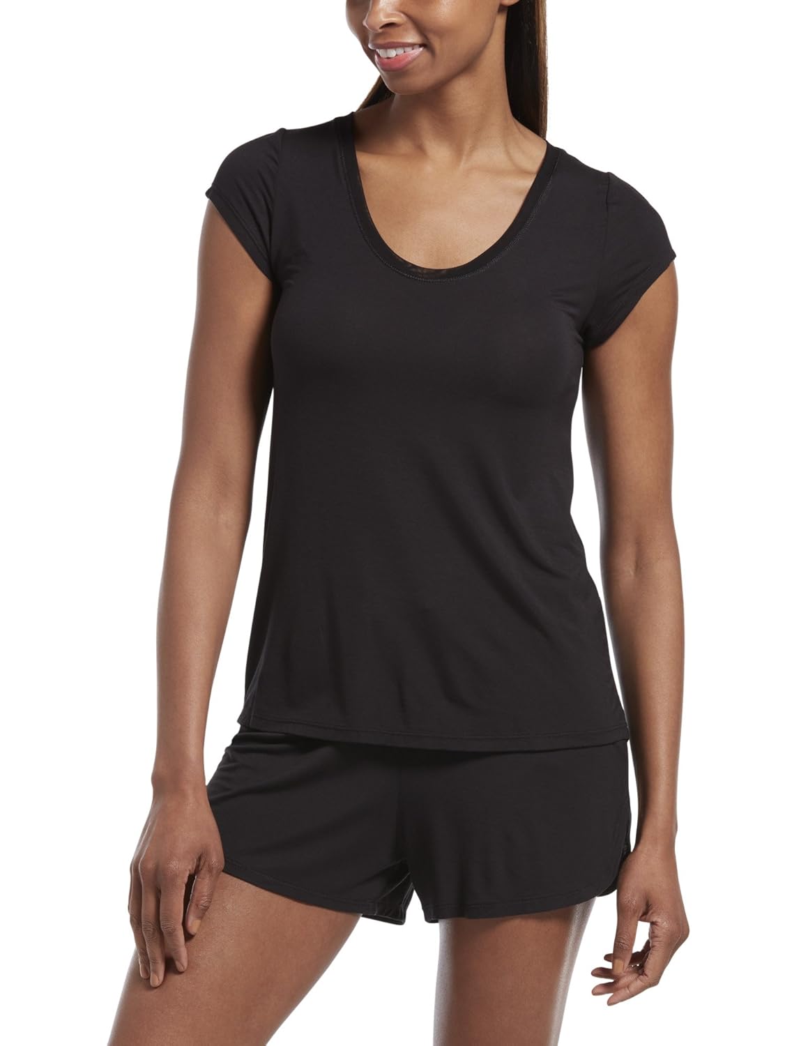 Hue Womens Sleepwell with Temptech Short Sleeve Pajama Sleep Top Pajama