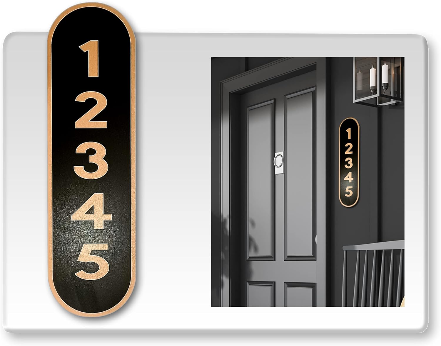 Plaques & Wall Art - Reflective Vertical Address Plaque (Bronze)