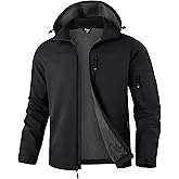 Pudolla Men's Softshell Jacket Fleece Lined Water Resistant Hooded Winter Coats for Men Outdoor Work Hiking with Pockets
