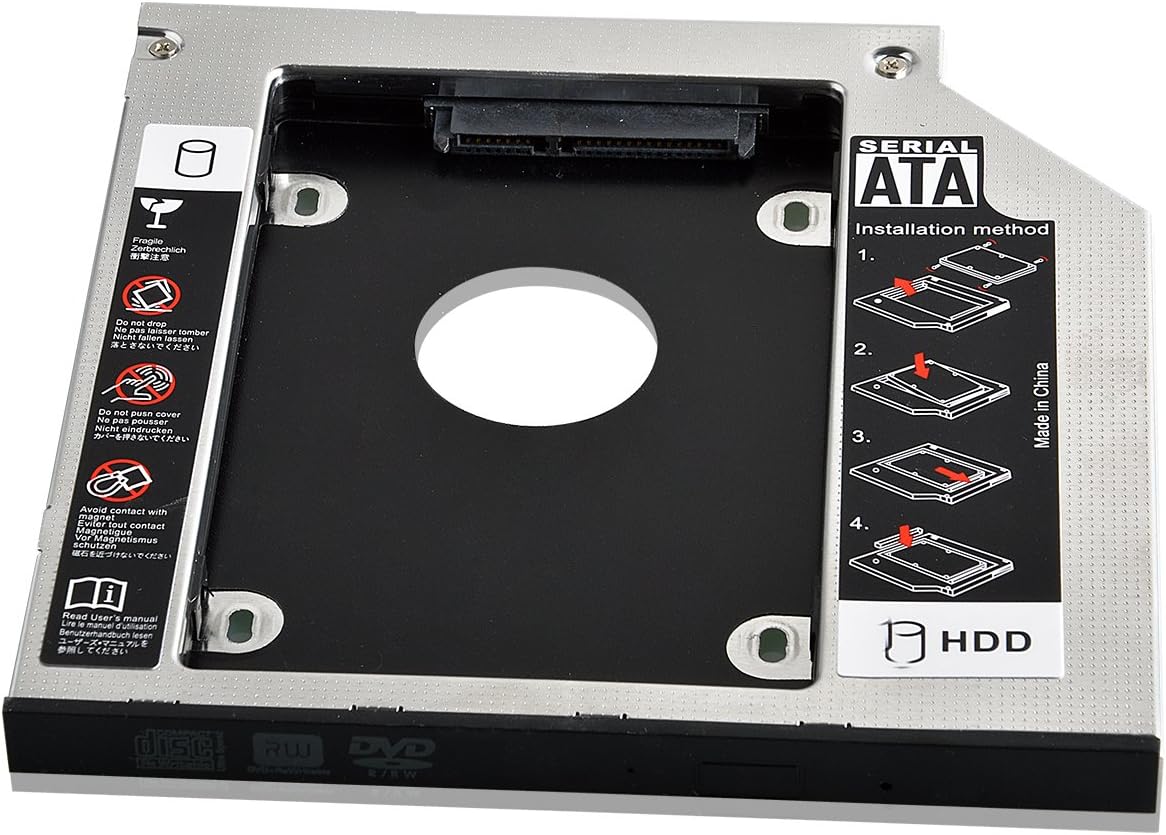 Neuftech 2nd SSD HDD Hard Drive Caddy Adapter 9.5 mm SATA for HP Dell Lenovo ASUS Acer Notebooks - Image 4