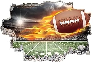TOARTi 3D Rugby Wall Sticker Football Wall Decals for Boys Room Rugby Wall Art Decal for Boys Bedroom Sports Room Decoration Football Theme Stickers