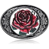 LYTOPTOP Belt Buckle for Women Men, Rose Western Texas Cowboy Cowgirls Belt Buckles for Christmas Halloween