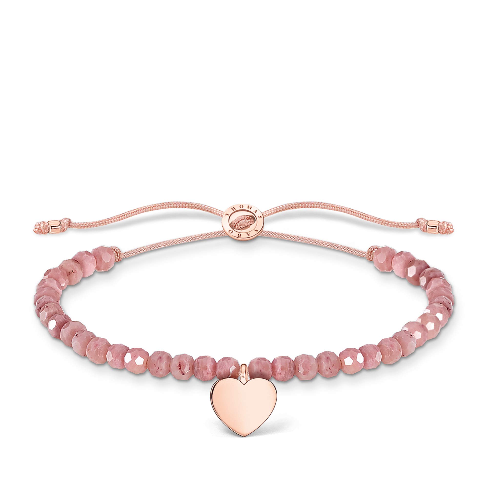 Thomas Sabo bracelet pink beads with heart gold-plated silver A1985-893-9-L20V