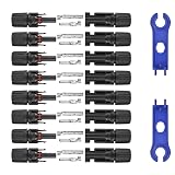 Usngsny 16 PCS Solar Panel Connectors, Male/Female IP67 Waterproof 1000V 30A Solar Cable Connectors (8 Pairs) with 2 Spanners(10AWG)