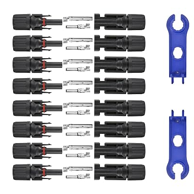 Usngsny 16 PCS Solar Panel Connectors, Male/Female IP67 Waterproof 1000V 30A Solar Cable Connectors (8 Pairs) with 2 Spanners（10AWG）