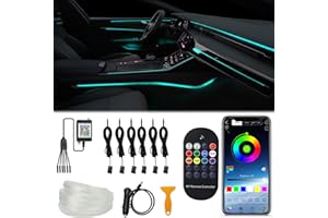 WEBUPAR 6 in 1 Car LED Strip Lights, RGB Car Interior Lights with 315 inches Fiber Optic, Remote and APP Control, 16 Million Colors Ambient Lighting Kits, Music Neon Light Accessories for Car Inside