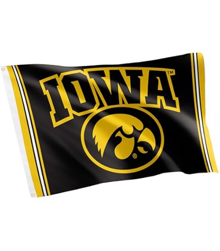 Iowa Hawkeyes Wordmark Large Banner Flag – 3x5 Ft Polyester With Grommets For Tailgating - View #6