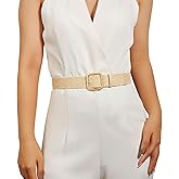 XZQTIVE Woven Stretchy Straw Belt for Women Boho Braided Raffia Waist Belt for Summer Dresses Beach Vacation