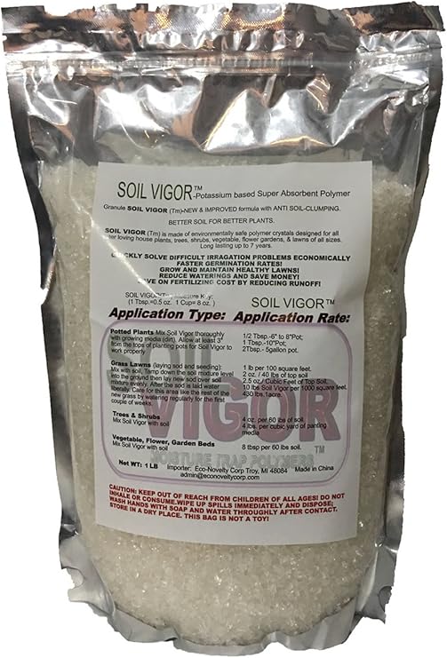 1lb Super Water Absorbing Crystals Polymers, Soil Vigor (Tm) Granules