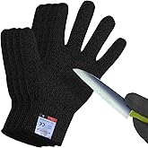 ohsuni Cut Resistant Gloves, 2 Pairs of Cut Resistant Gloves for Kitchen, Oyster Shucking, Fish Fillet Processing, Carving Wood and Gardening (Medium-Black)
