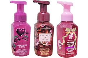 Bath & Body Works Foaming Hand Soap 259 ml, 3-Pack (Sweetheart Cherry, Covered in Roses, Twisted Peppermint)
