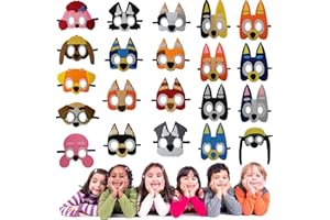 YALARY 21 Packs Puppy Dogs Felt Mask Party Favors for Kids, Blue Puppy Dog Themed Birthday Party Supplies Dress Up Cosplay Birthday Party Masks