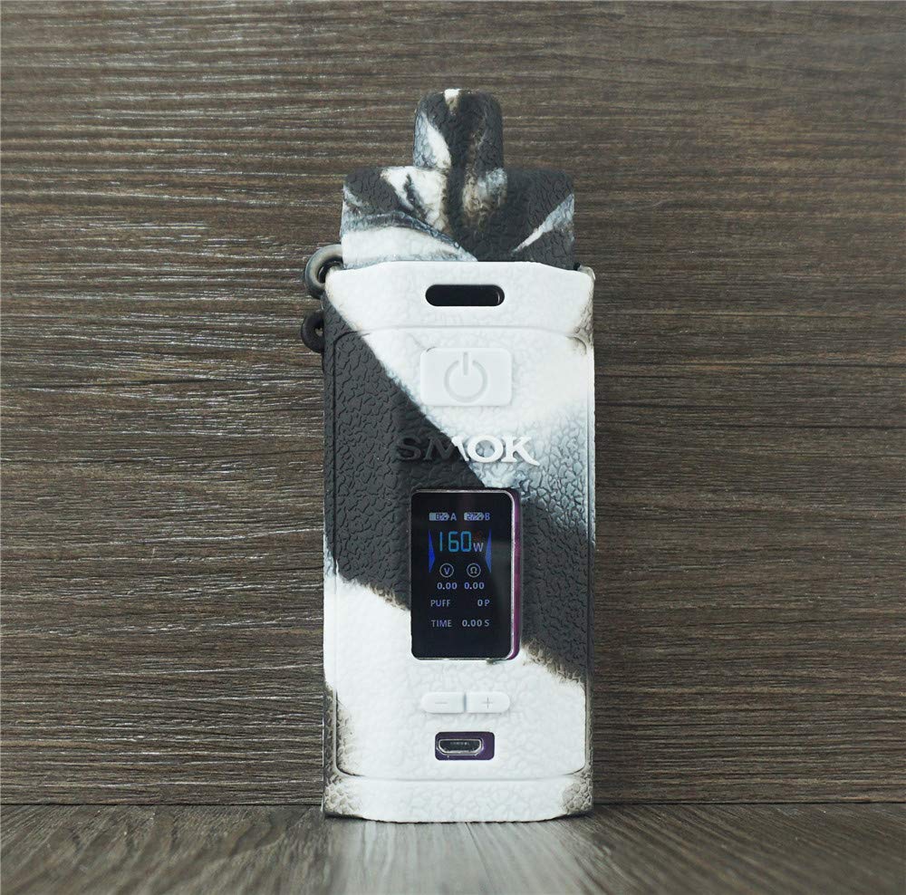 ORIN Smok RPM160 Case, Texture Silicone Case for Smok RPM160 AntiSlip Cover Shield Sleeve Wrap Decal Skin(BlackWhite) โ image 1