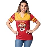 FOCO NFL Womens NFL Team Logo Ladies Fashion Top Property of V-Neck Shirt