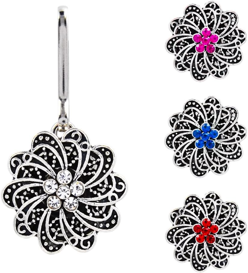 Ascrafter Zipper Pulls Charm - Bling Zipper Charm with 4 Rhinestone Snap Buttons for Jacket, Purses, Backpack, Luggage…