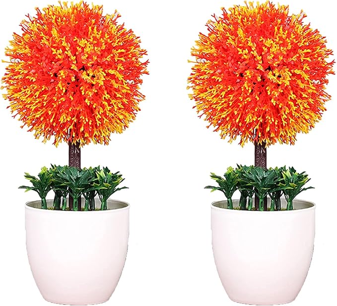 Amazon 11 人工ツゲの木のボールの形をした木の偽のプラスチック色の花の植物鉢植えの偽のツゲの木のトピアリーツリーホームガーデンオフィスデスクシャワールームの装飾緑 ピンク 1個の家の装飾 造花 オンライン通販