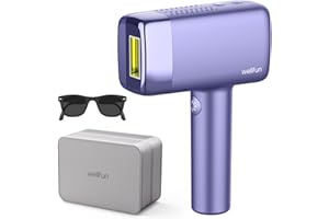 Wellfun Laser Hair Removal - Ice-Cooling lPL Home Use Hair Removal for Women and Men - Nearly Painless & Long-Lasting Results - 2 Treatment Models & 5 Energy Level - Effective for Full Body
