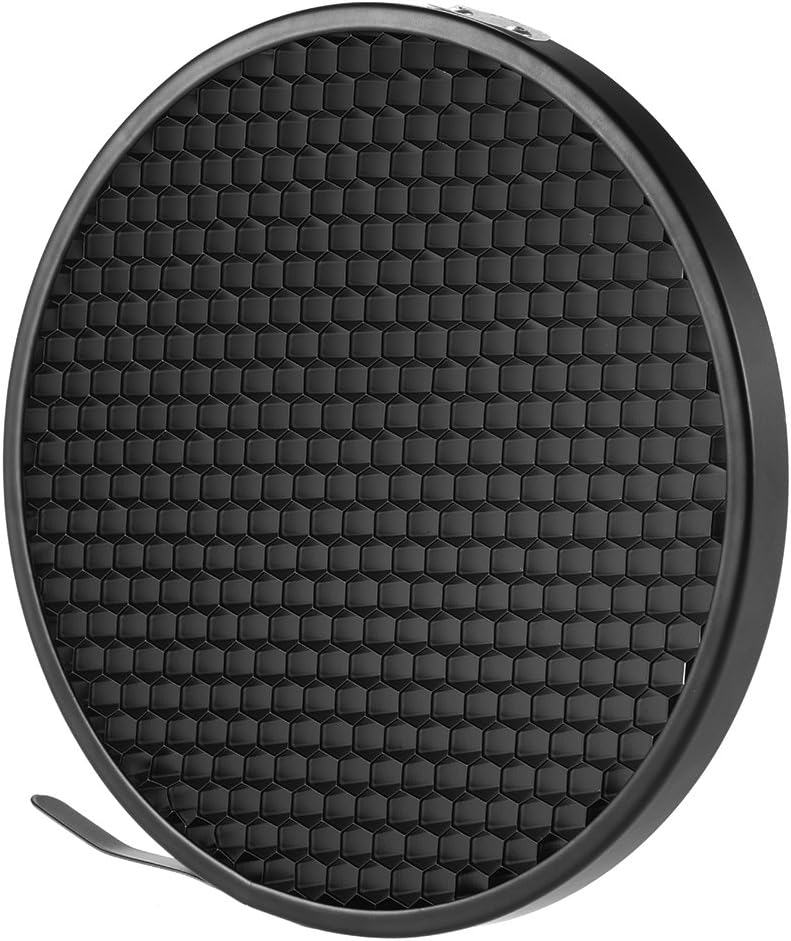 Andoer 7 Inch Standard Reflector Flat Diffuser Lamp with 60° Honeycomb Grid for Bowens Mounting for Flash Studio Strobe Speedlite (Reflector) - Image 5