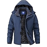 Aorga Mens Skiing Jackets Winter Waterproof Snow Jackets Fleece Lined Insulated Heavy Parka Jackets Coats with Hoode