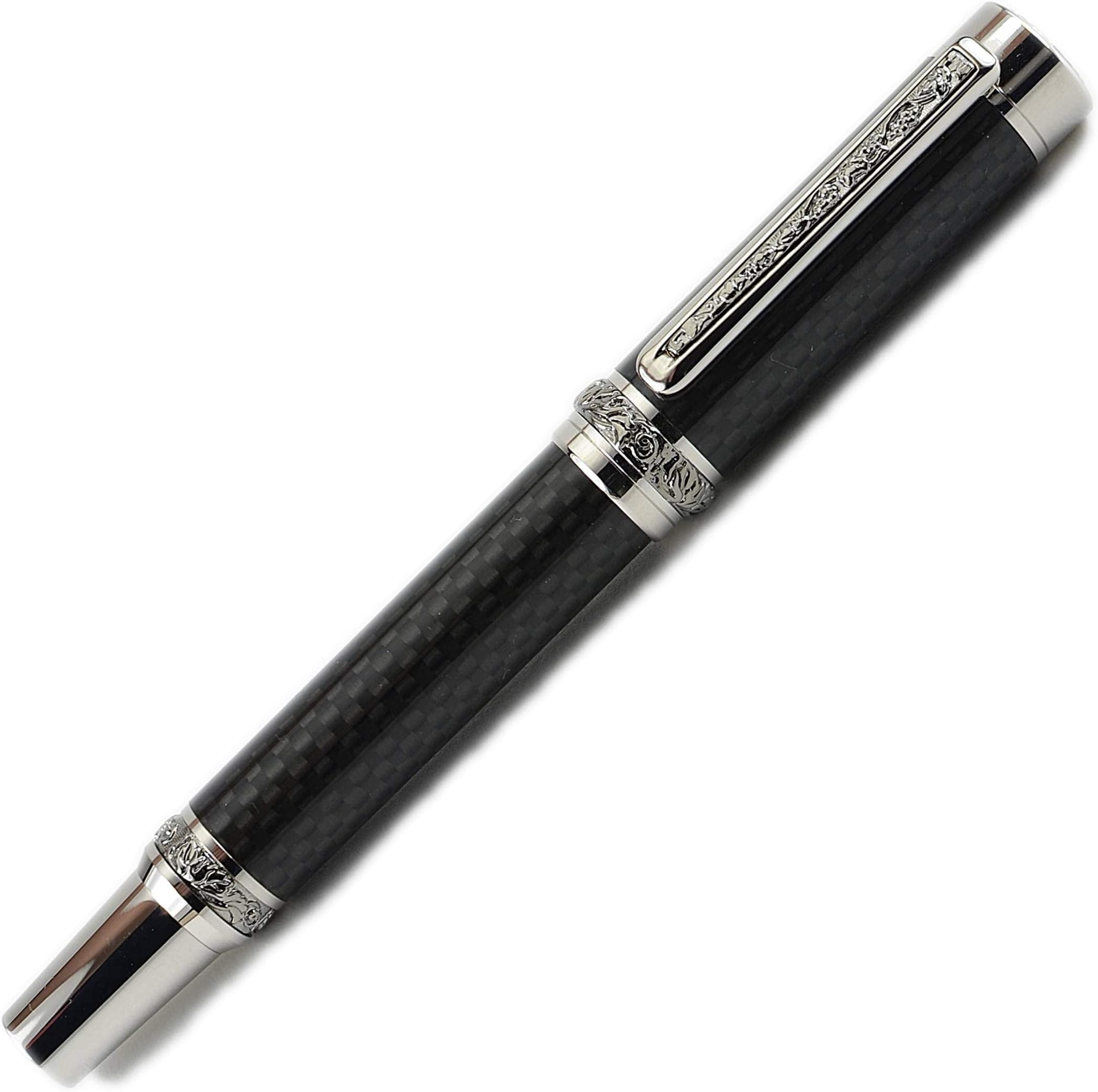 Irish Pens Black Carbon Fiber Fountain Pen made in Ireland Peter Bock nib gift boxed