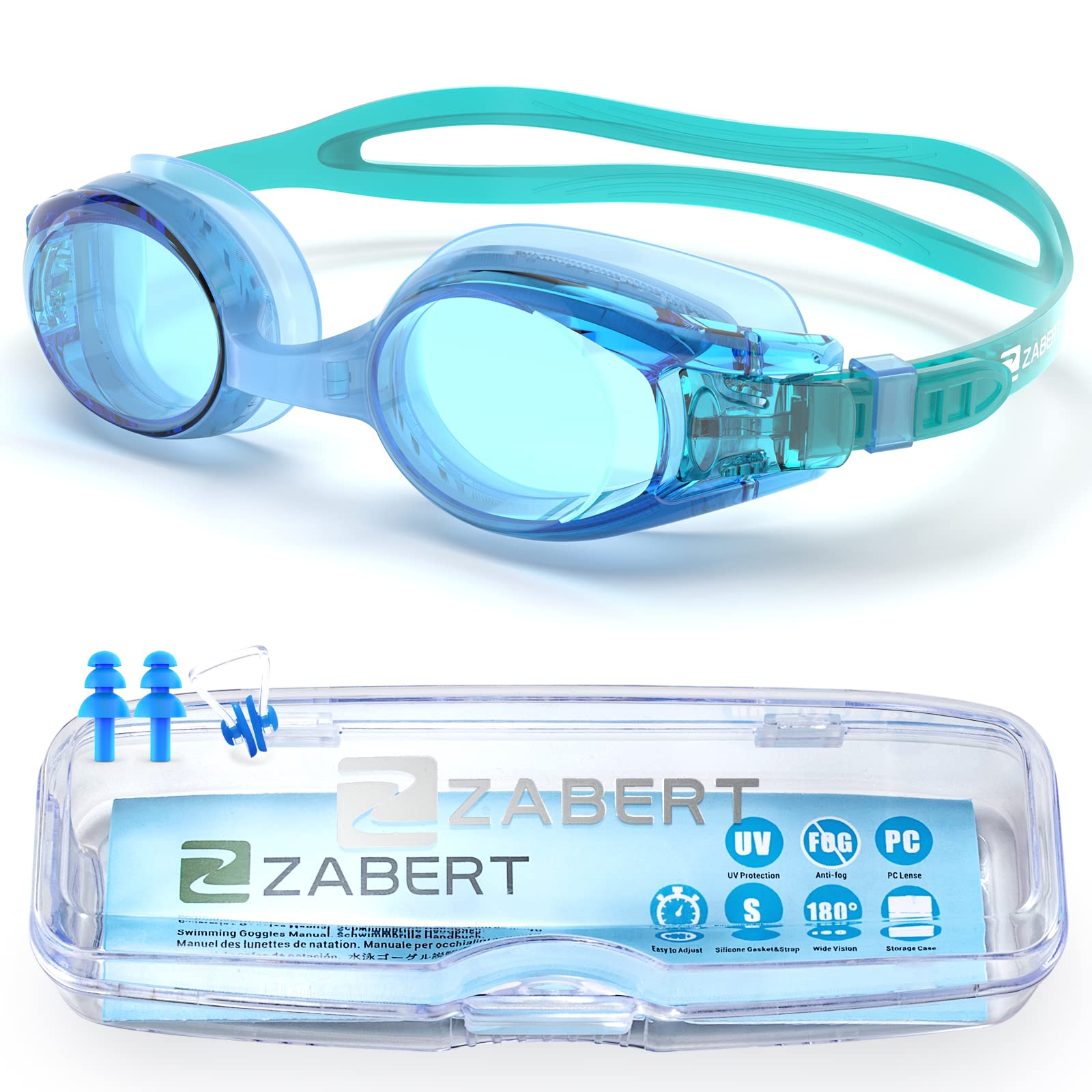 Photo 1 of ZABERT KX Toddlers Kids Swim Goggles, Swimming Goggles for Kids Toddler Baby Age 0-5 Years Old Sea Blue