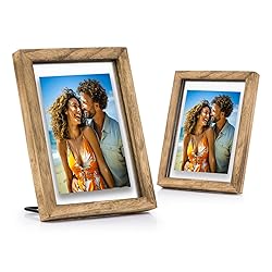 DLQuarts 2 Pack 4x6 Floating Picture Frames, Solid