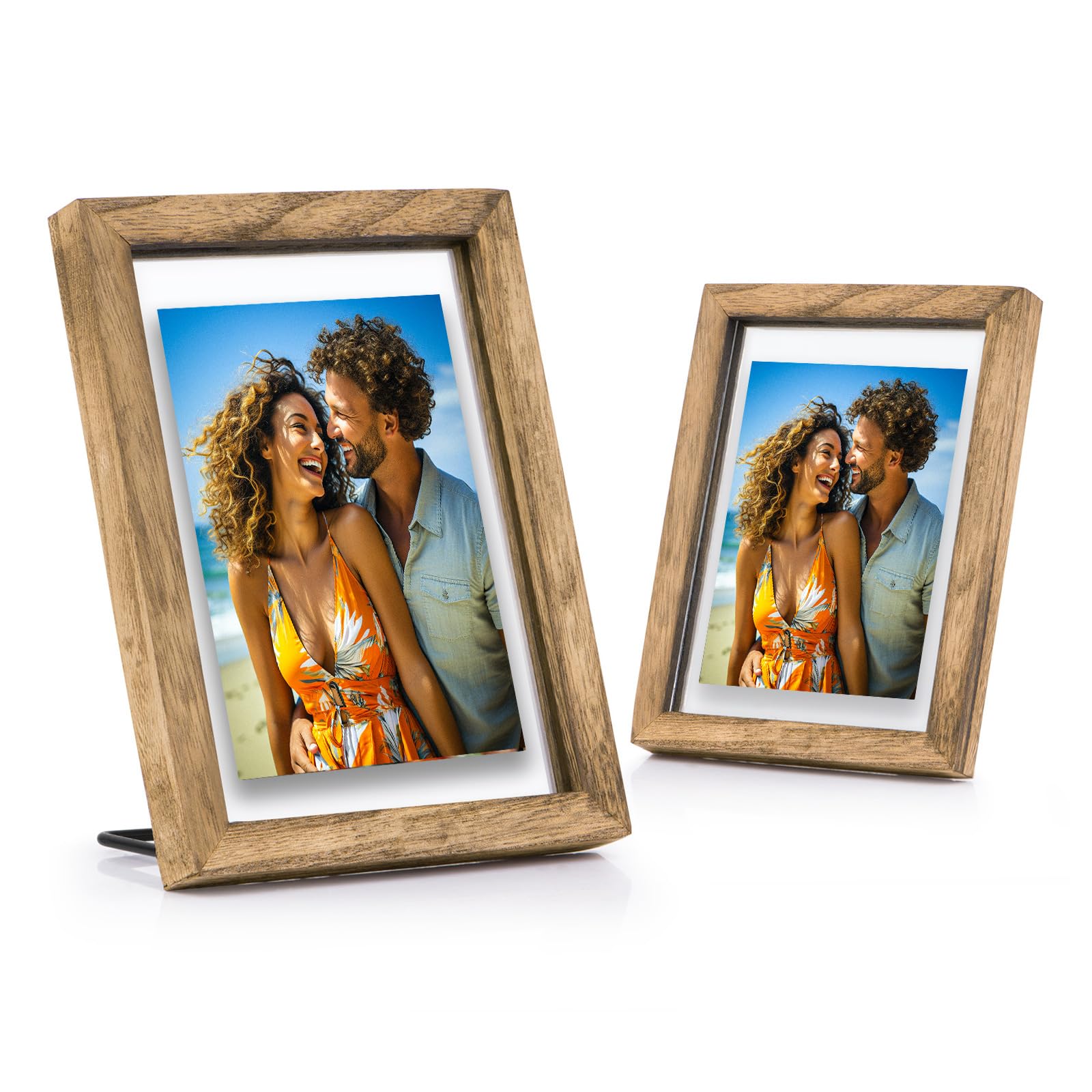 DLQuarts 2 Pack 4x6 Floating Picture Frames, Solid