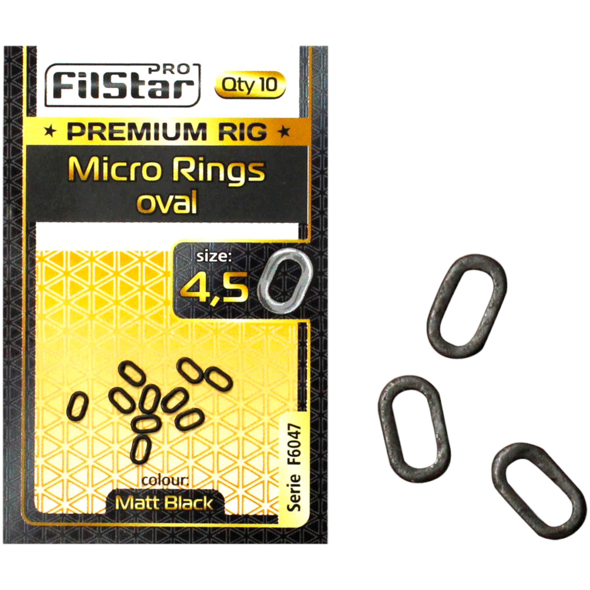 PRO Filstar Pack of 10 Micro Ring Oval Size 4.5 - Rig Rings - Carp Fishing Accessories - Carp Rigs - Carp Assembly - Blow Back Carp Rig - D-rig - Chod Rig - Carp Fishing - Fishing Swivels - Bottom