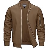 CRYSULLY Mens Lightweight Bomber Jackets Full Zip Up Casual Golf Windbreaker Fashion Stylish Coat with Pocket