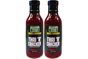 Quaker Steak and Lube Thai R Cracker Wing Sauce - TWO 12 Ounce Bottles of Quaker Steak & Lube Thai R Cracker Sauce