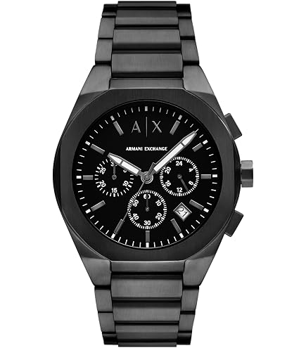 Amazon.com: Emporio Armani Men's Chronograph Black Leather Watch
