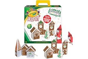 CreateOn Crayola Holiday Gingerbread House Magnetic Tiles, Magnetic Kids Building Toys, Educational Stem Toys for Ages 3+, 24-Piece Set