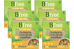 BFREE FOODS BFREE Gluten Free Tortillas - Quinoa & Chia Wraps with Teff & Flaxseeds, 8.89 Ounce | Low Carb | 6 Gluten Free Wraps per pack [6 Packs per Case]