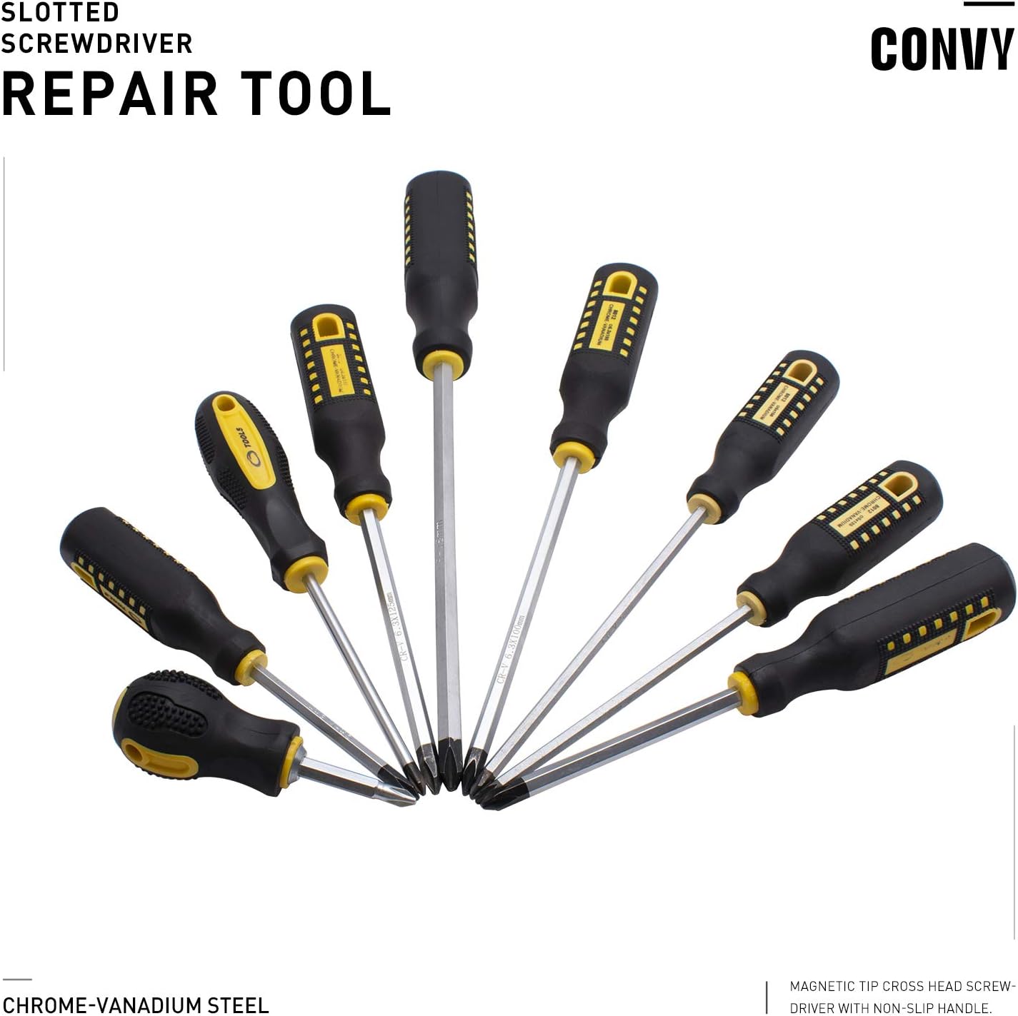 Convy GJ-0120 Phillips Screwdriver Cross Head Slotted Screwdriver 2 in 1 - - 