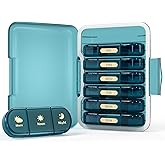 Codcaw Weekly Pill Organizer 3X a Day, 7 Day Pill Box 3 Times, Portable for Travel Pill Case for Pills/Vitamin/Fish Oil/Medication/Supplements (3x7 Blue)