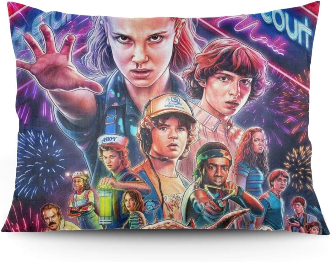 KUHUAN Stranger Things 100% Polyester Fiber Pillow Cases Ultra Soft Hidden Zipper Design 20"x 26"