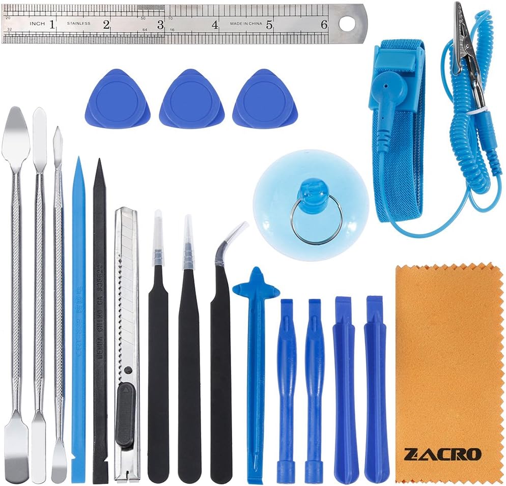 Zacro 21 in 1 Opening Pry Tool Kit with Spudgers and Anti-Static Wrist Strap，Professional Repair Tool Kits for Mobile Phone: Home Improvement