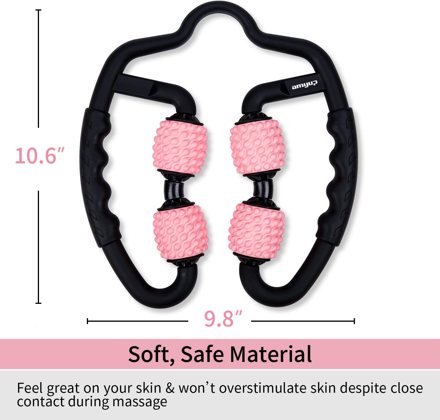 Amyup Foam Roller Massage Stick for Home Leg Muscle Relieve After Workout Exercise Self Massager Deep Tissue Facsia Pain Relieve (Black+Pink)-Black+pink: Health & Personal Care