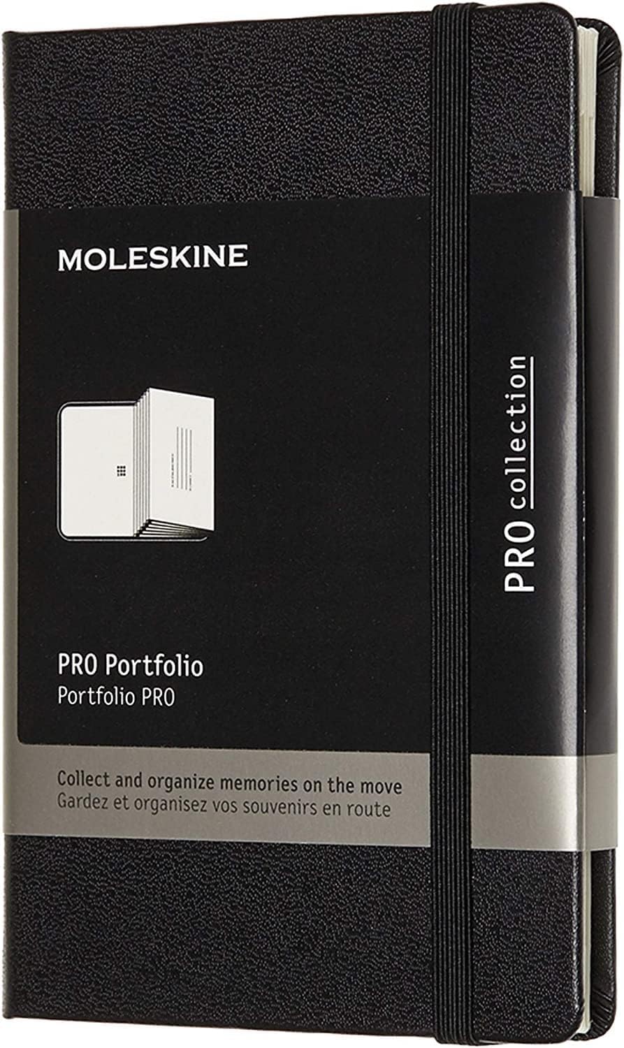 Moleskine Pro Portfolio, Hard Cover and Elastic Closure, Black, Pocket Size 9 x 14 cm