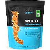 Legion Whey+ Protein Isolate Grass Fed, Peanut Butter Fudge, 30 Servings | Grass-fed whey isolate, low calorie, non-GMO, sugar and lactose-free. Muscle recovery for all, low carb, sugar free.